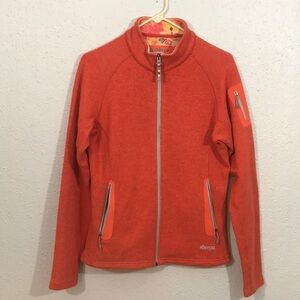 Sherpa Adventure Fear Orange Full Zip Floral Lined Long Sleeve Jacket size L